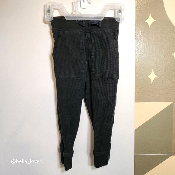 🏖 3T Black Thermal Pants with Pockets - Picture 1 of 2
